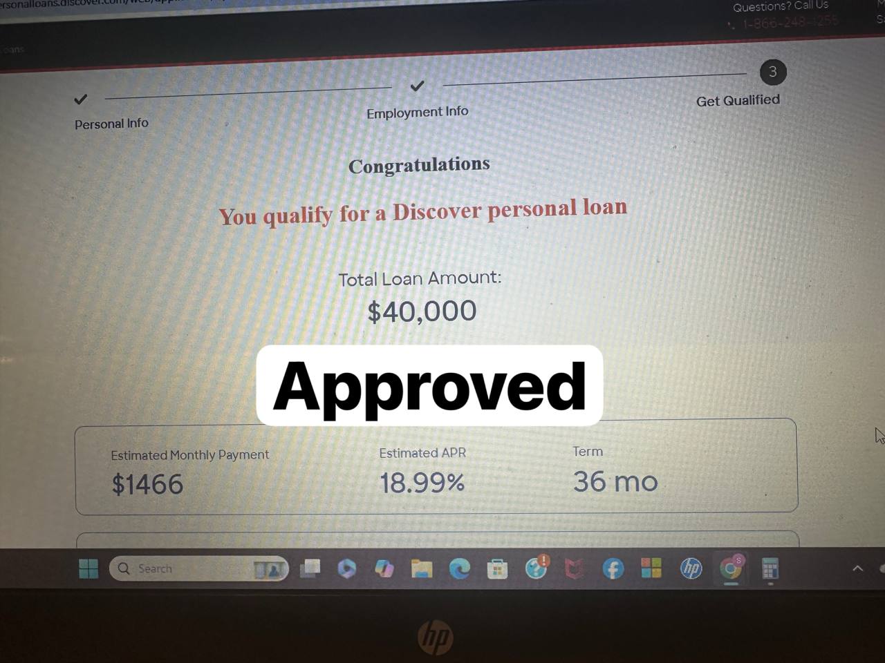 Discover Personal Loan · Approved
